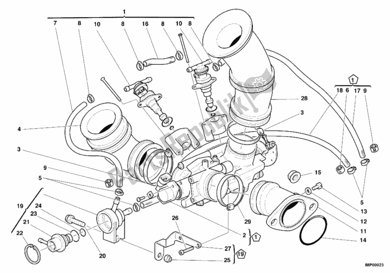 Todas as partes de Corpo Do Acelerador do Ducati Supersport 900 SS 2001